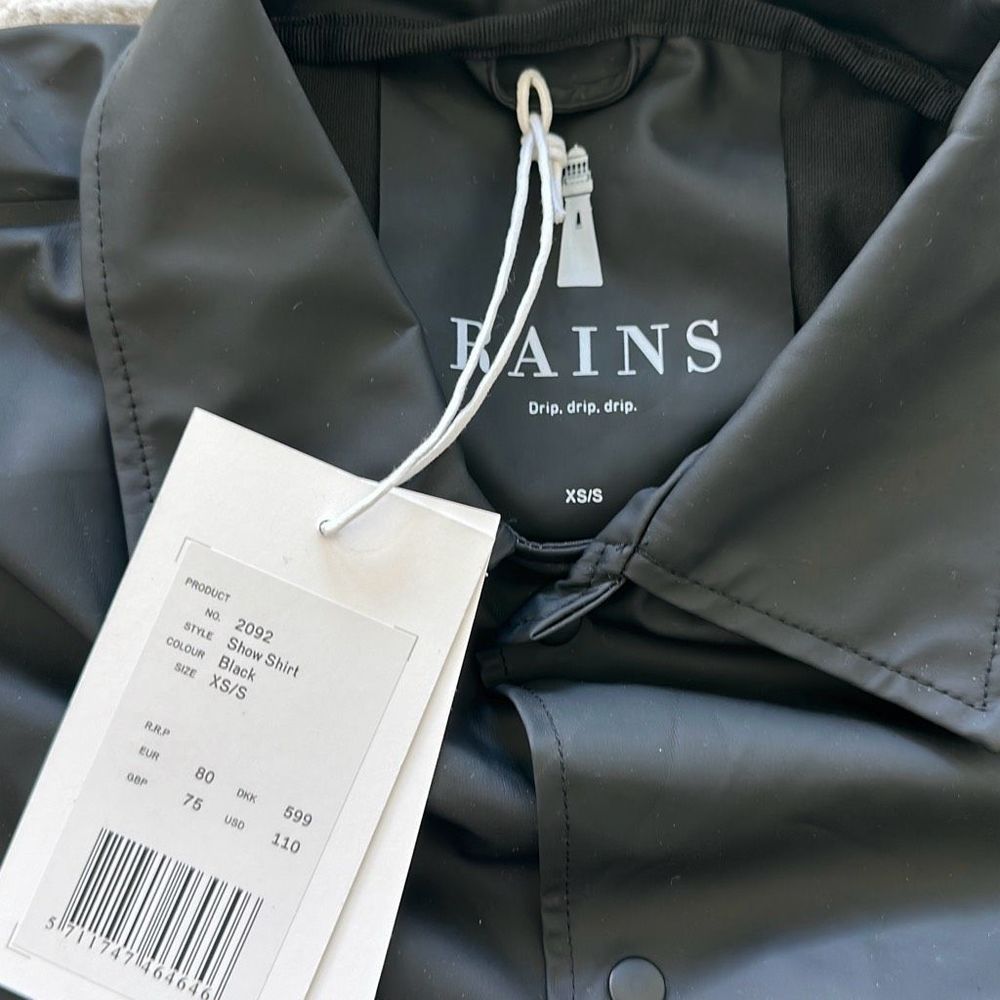 Rains Show Shirt Black Size XS/S - Picture 4 of 7